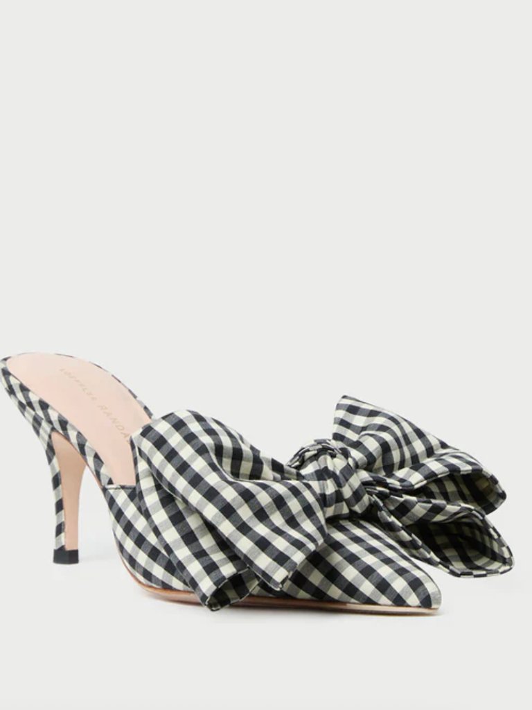 New Loeffler Randall Size 7 Margot Gingham Bow Mule